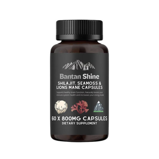 Shilajit, SeaMoss and Lions Mane Capsules - 60 Capsules - Vegan